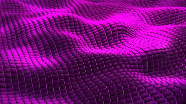 Фиолетовый Металлический Фон Волны Мозаики Квадратных Форм Технология Абстрактного Современного — стоковое фото