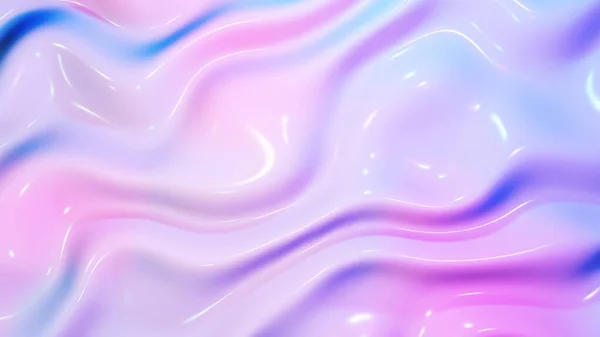 Abstract background 3D, shiny plastic waves with purple blue  textures and lights  interesting lustrous liquid wavy texture, 3D render illustration