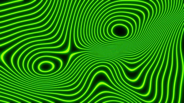Absztrakt Neon Ragyogó Háttér Zöld Fantasy Vonalak Fekete Csíkos Modern — Stock Fotó