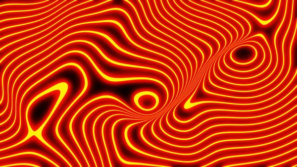 Abstract Neon Glowing Background Orange Fantasy Lines Black Striped Modern — Fotografia de Stock