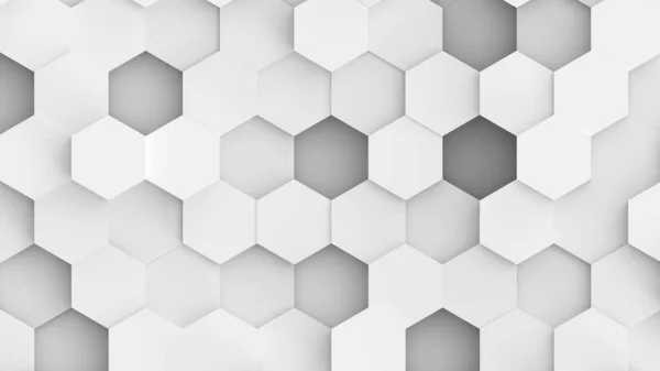 Abstrakter Geometrischer Hintergrund Weiß Graue Sechsecke Darstellung Von Wabenmustern — Stockfoto
