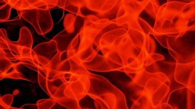 Fire flames texture background, realistic abstract orange flames pattern isolated on black,  glowing fiery flame 3D render illustration.