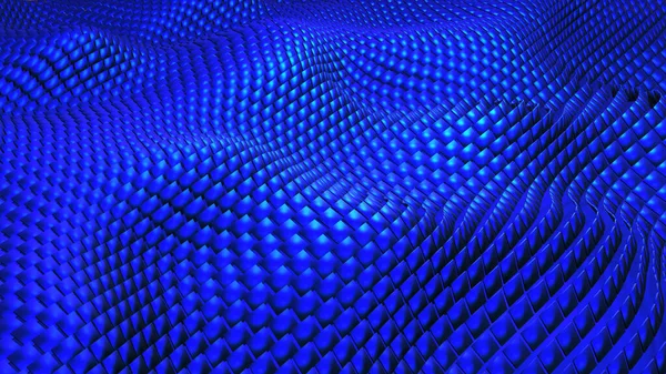 Fondo Con Campo Ondas Cuadrados Azules Diseño Tecnología Abstracta Fantástico — Foto de Stock