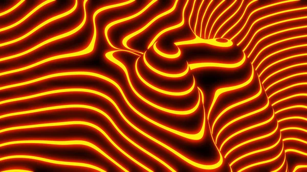 Abstract Neon Glowing Background Orange Fantasy Lines Black Striped Modern — Stock fotografie