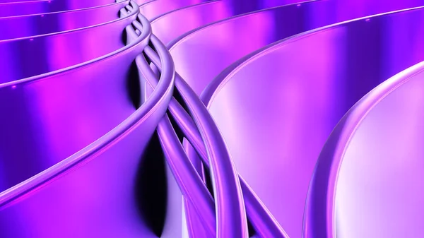 Purple Metallic Background Shiny Chrome Striped Metal Abstract Background Technology — ストック写真