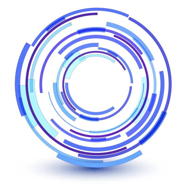 Abstract Lens Icon Design Blue Symbol Circular Lines Pattern Vector — Image vectorielle