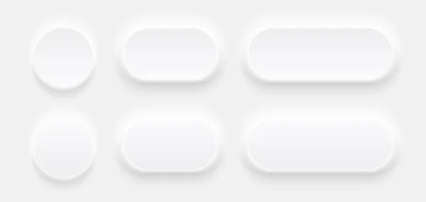 ユーザーインターフェイス モバイル ウェブ ソーシャルメディア ビジネスのためのシンプルなサークル3Dモダンなデザインのための白いボタン 新生児フラットスタイルベクトル編集可能なイラスト ホワイトグレーカラーミニマルスタイルUiアイコンセット — ストックベクタ