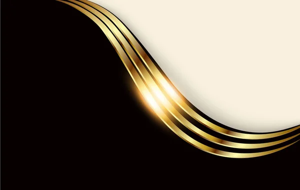 Business Background Gold Shiny Wave Black Shiny Elegant Vector Background — Stockvektor