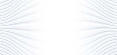 White striped pattern background with copy space, 3D lines pattern design, abstract symmetrical minimal white grey backdrop for business presentation, vector illustration