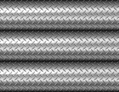Silver 3D polished steel texture background, shiny chrome metallic with diamond plate  texture, 3d vector lustrous metal design.