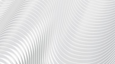 3D çizgili desenli soyut beyaz arkaplan, ilginç mimari minimal gri arkaplan 3D resimleme.