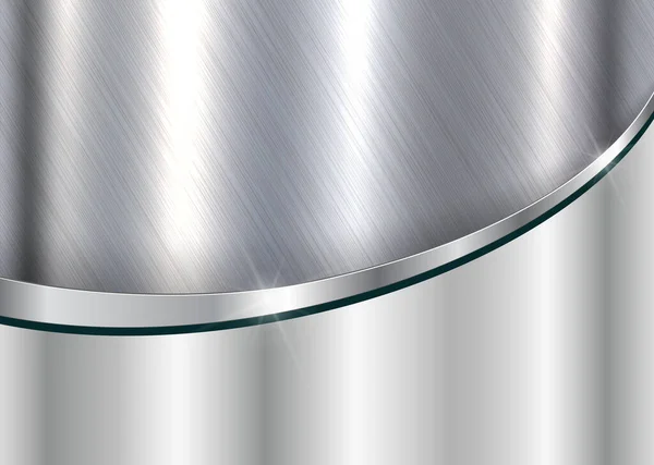 シルバークロムブラッシュドメタルテクスチャ ベクトルデザインでエレガントな金属の背景 — ストックベクタ