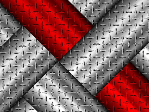 Silver Röd Polerad Stål Textur Bakgrund Glänsande Krom Metallic Med — Stock vektor