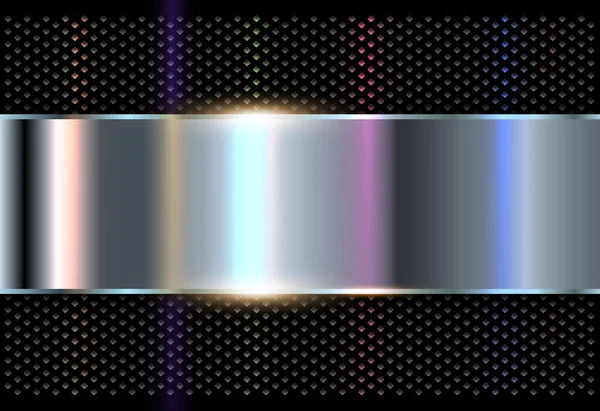 Argent Métallique Fond Noir Avec Des Couleurs Nacrées Opalescentes Intéressant — Image vectorielle