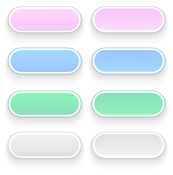 Mehrfarbige Tasten Sammlung Ovale Rechteck Symbole Vektorillustration Set — Stockvektor