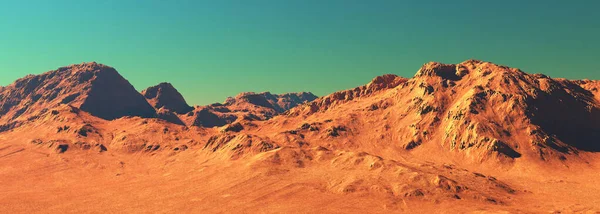 Ландшафт Планети Марс Візуалізація Уявної Місцевості Планет Марса Помаранчеві Еродовані — стокове фото