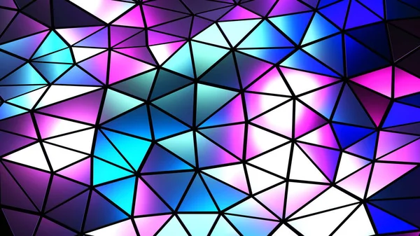 Abstract Colorful Mosaic Background Purple Blue Polygons Black Trangle Shapes — стоковое фото