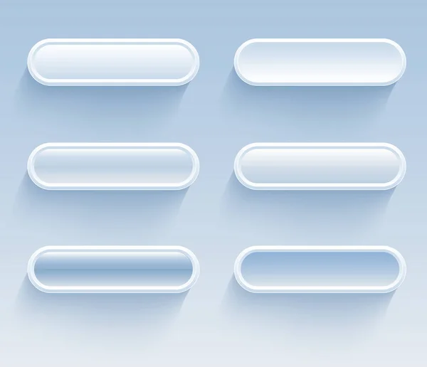 Botões Azuis Brancos Para Interface Usuário Design Moderno Simples Para —  Vetores de Stock