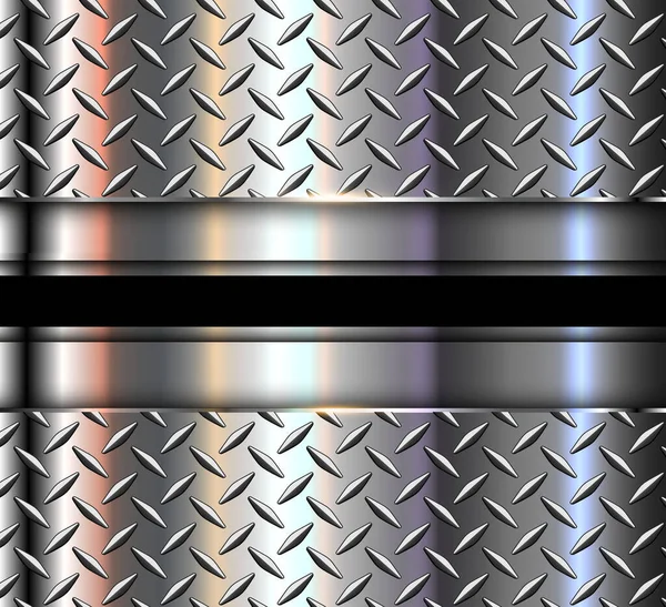 Silber Polierter Stahl Textur Hintergrund Glänzendes Chrom Metallic Mit Diamantplatte — Stockvektor