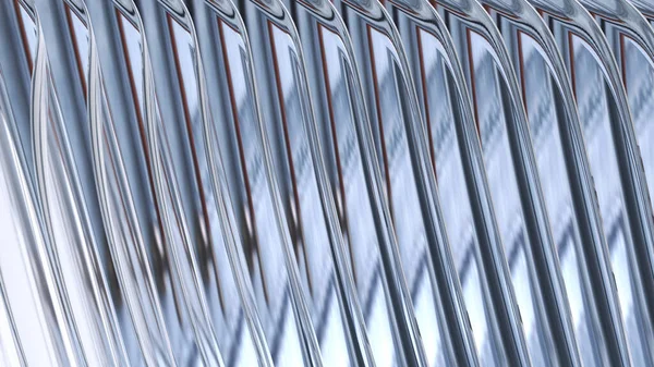 Silver Metallic Background Shiny Chrome Striped Metal Abstract Background Technology — Zdjęcie stockowe