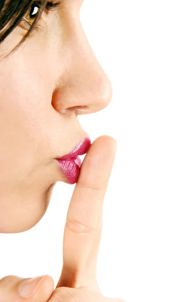 Finger auf Lippen — Stockfoto