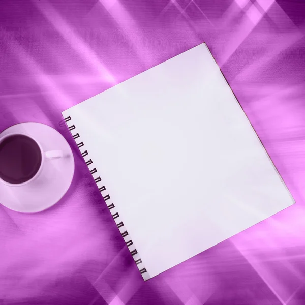 White cup and white page — Stock Photo, Image