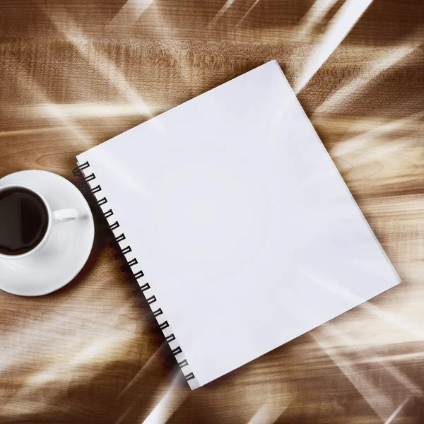 White cup and white page — Stock Photo, Image