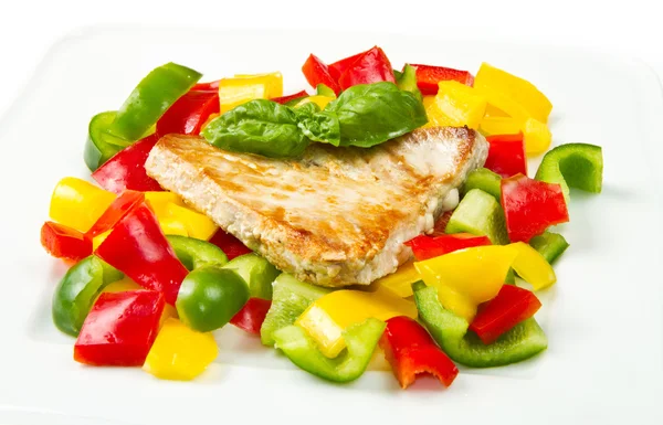 Fried tuna fillet with pepper — Stock Photo, Image