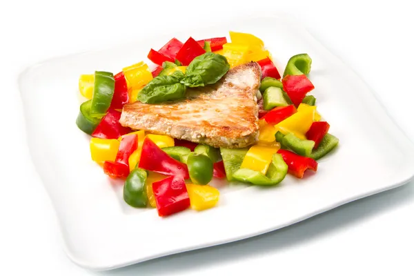 Fried tuna fillet with pepper — Stock Photo, Image