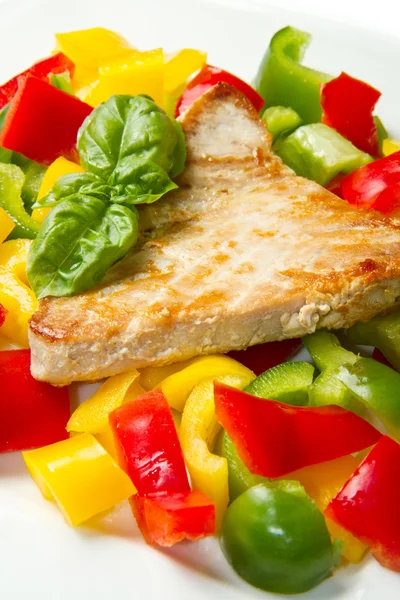 Fried tuna fillet with pepper — Stock Photo, Image