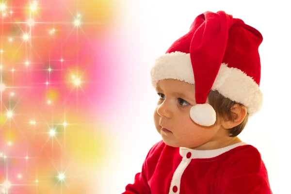 Weihnachtsmann claus baby girl — Stockfoto