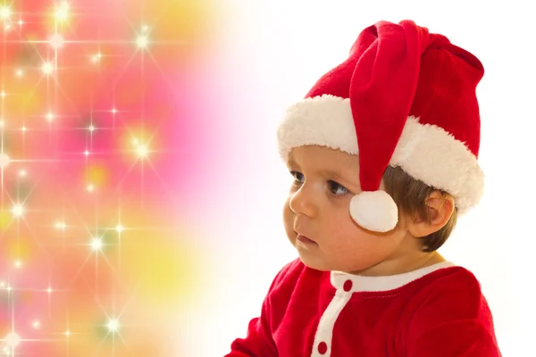 Meisje van de baby van de Kerstman — Stockfoto