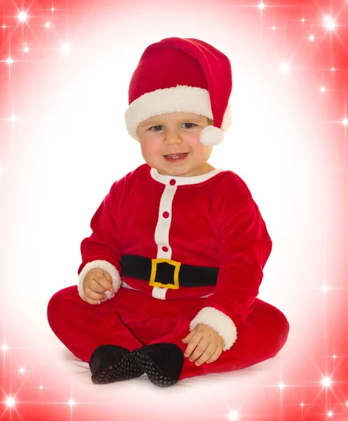 Meisje van de baby van de Kerstman — Stockfoto