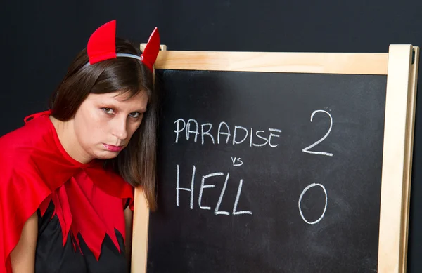 Beautiful young devil woman — Stock Photo, Image