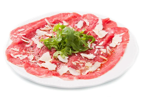 Carpaccio z hovězího masa, rukola — Stock fotografie