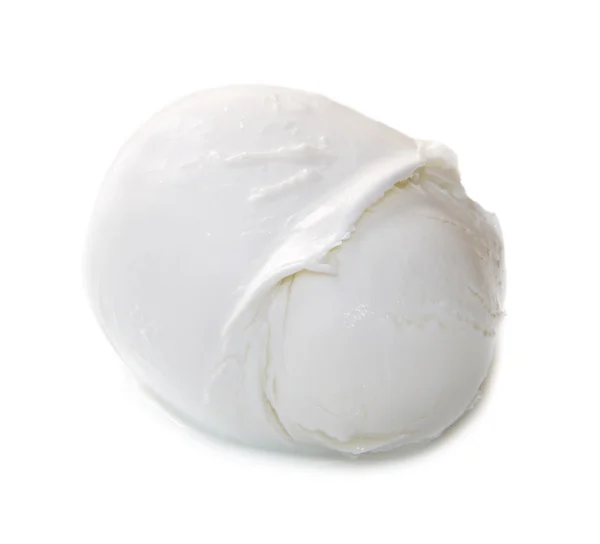 Mozzarella italiano fresco sobre fundo branco — Fotografia de Stock