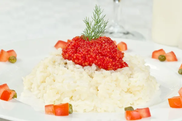 Rice with red caviar — Stock Photo, Image
