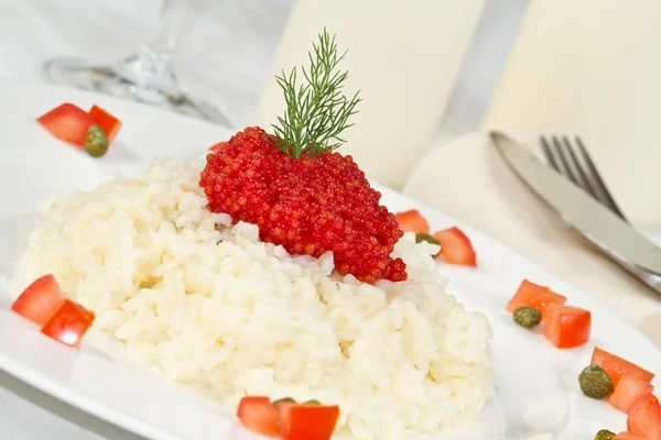 Rice with red caviar — Stock Photo, Image