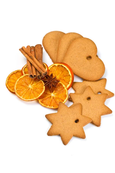 Kakor med kanel och apelsin torkade — Stockfoto