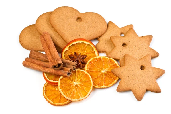 Biscuits with cinnamon and orange dried — Stock Photo, Image