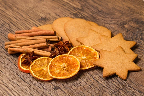 Biscuits with cinnamon and orange dried — Stock Photo, Image