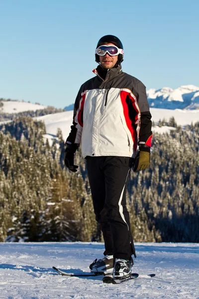 Skier in mountains — Stock Photo, Image