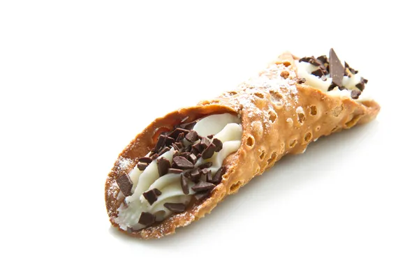 Cannoli siciliano com chocolate — Fotografia de Stock