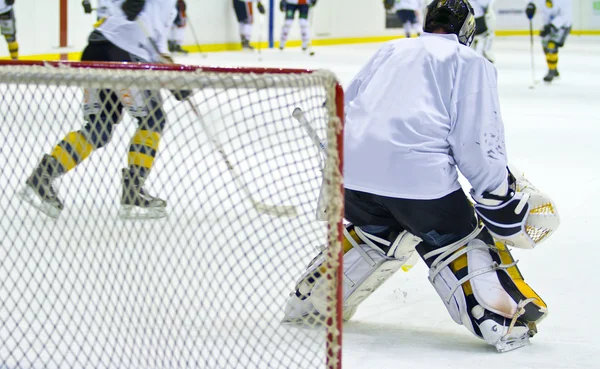 Hockeyspieler während eines Spiels lizenzfreie Stockfotos