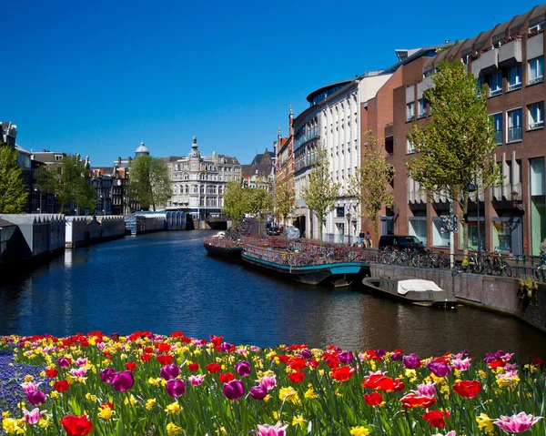 One of canals in Amsterdam — Stock Photo, Image