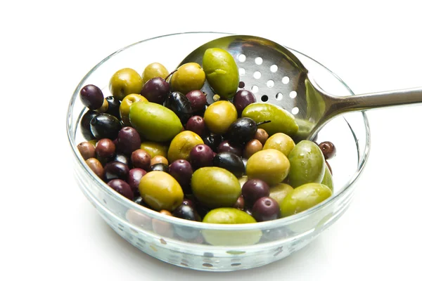 Yeşil ve siyah zeytin — Stok fotoğraf