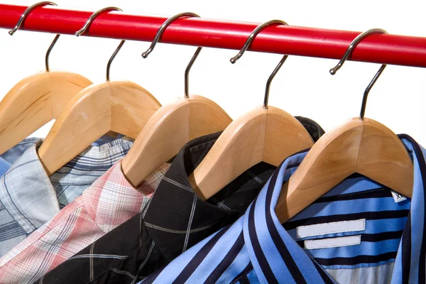 Cloth Hangers with Shirts — Stock Photo, Image