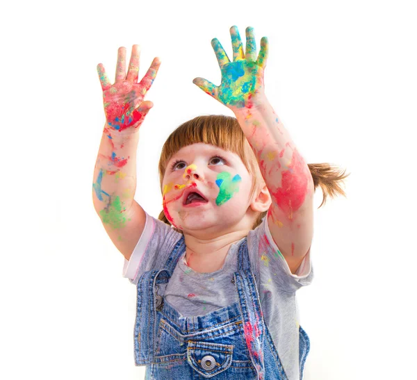 Baby girl artist — Stock Photo, Image