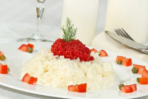 Rice with red caviar — Stock Photo, Image