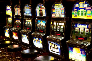 Slot machine in casino clipart